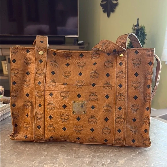 MCM Brown Monogram Tote Bag - Picture 1 of 16